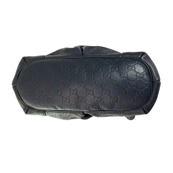 Gucci Sukey Guccissima Navy Leather Shoulder Tote Bag Gold Hardware GG Charm - Picture 12 of 16